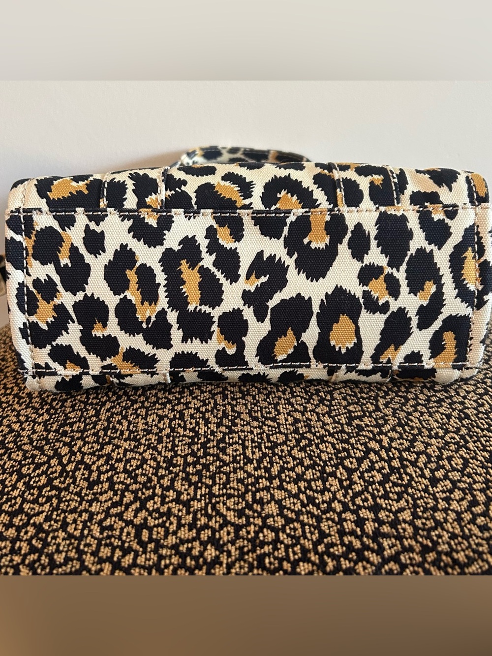 Marc Jacobs Mini The Tote Leopard Print Canvas - Black, Tan, Cream - Picture 3 of 5